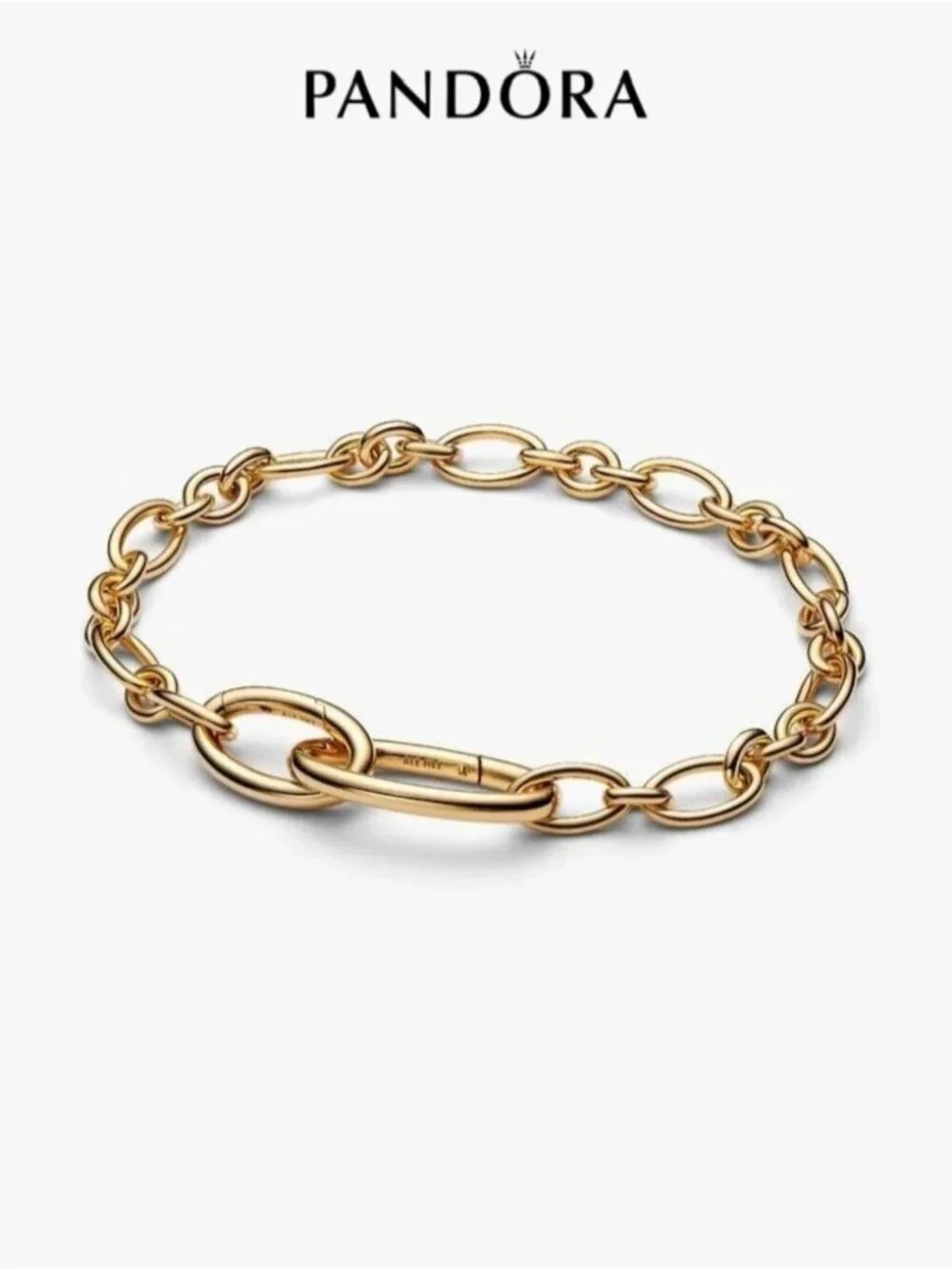 Pandora Polished Gold Oval Link Bracelet